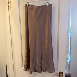 Zara Satin Skirt in Taupe